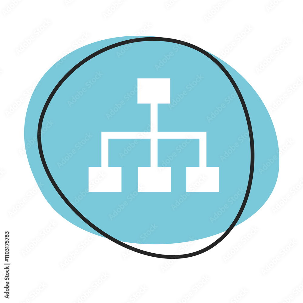 Netzwerk Button - Icon in blau und weiß Netzwerk Button - Icon in blau und weiß