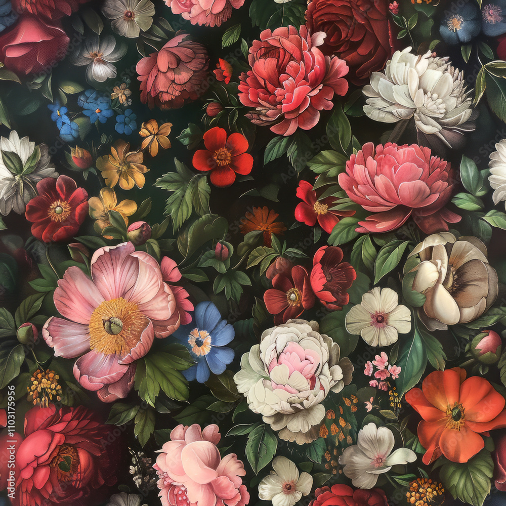 Baroque Flower Pattern as Graphic Design Element Baroque Flower Pattern as Graphic Design Element