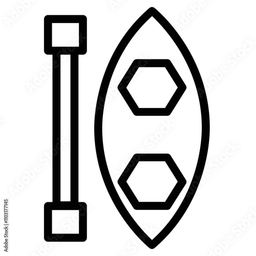 Kayaking Water Sports Line Icon