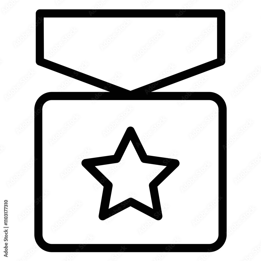 Prize Medal Rank Line Icon Prize Medal Rank Line Icon