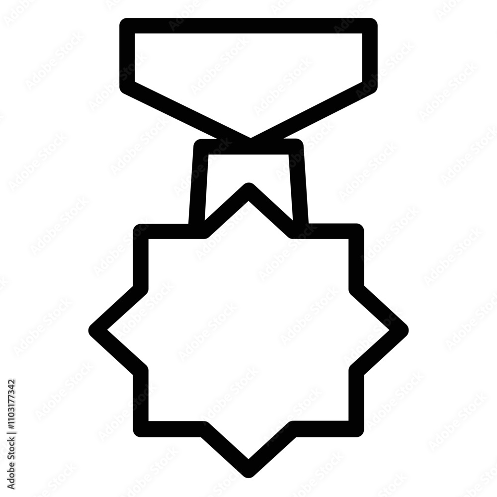Prize Medal Rank Line Icon