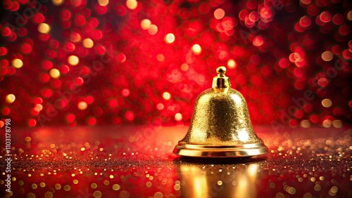 Wallpaper Mural Artistic Fashion Photography of a Golden Bell on Vibrant Red Background for Stunning Visual Impact, Celebrating Color Contrast, Elegance, and Unique Design in Contemporary Art Torontodigital.ca