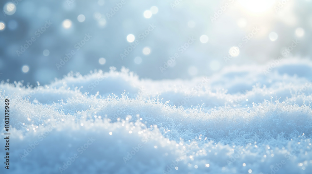 Fresh Snow with Bokeh Lights Background Fresh Snow with Bokeh Lights Background
