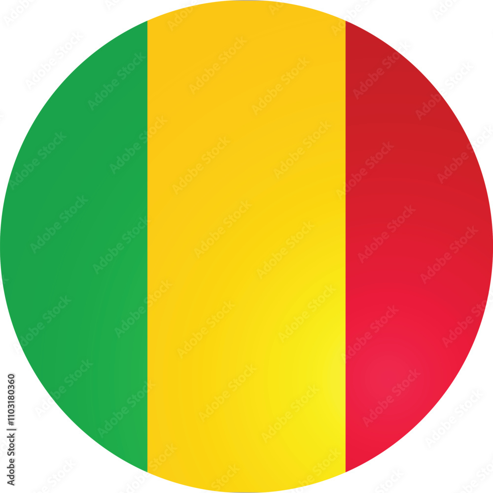 Fototapeta premium Mali Round Flag Vector