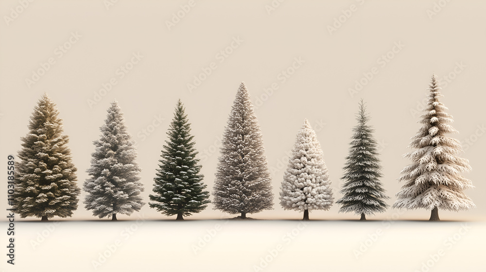 Obraz premium christmas tree branches was over snow