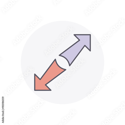 Opposite  vector icon stock illustration