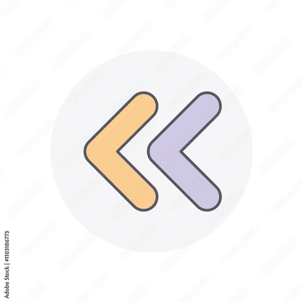 Back Arrow vector icon stock illustration