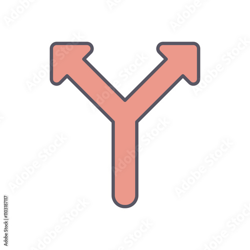 Two Ways vector icon stock illustration
