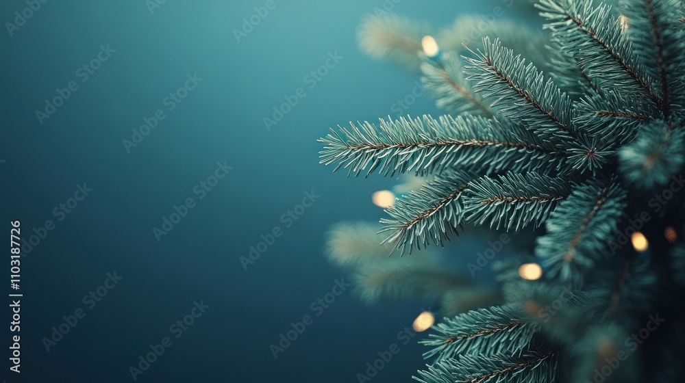 Teal Christmas Tree Branches with Lights Teal Christmas Tree Branches with Lights