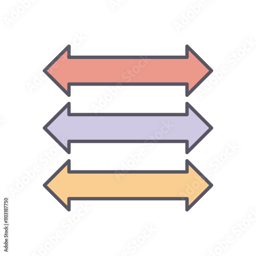 Two Ways vector icon stock illustration