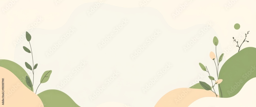 Fototapeta premium Elegant organic design with flowing shapes and earthy botanical patterns. 