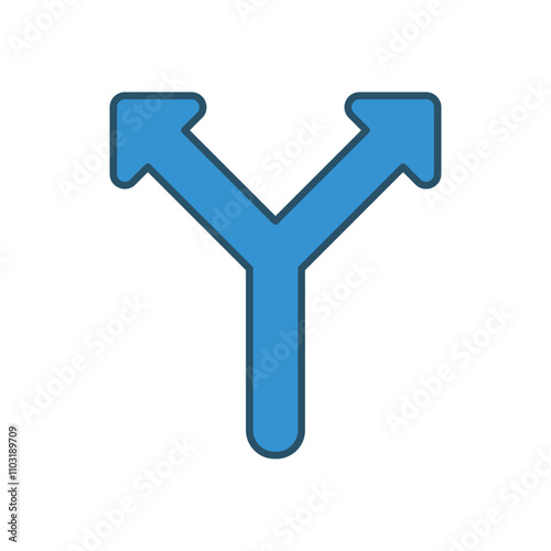 Two Ways vector icon stock illustration