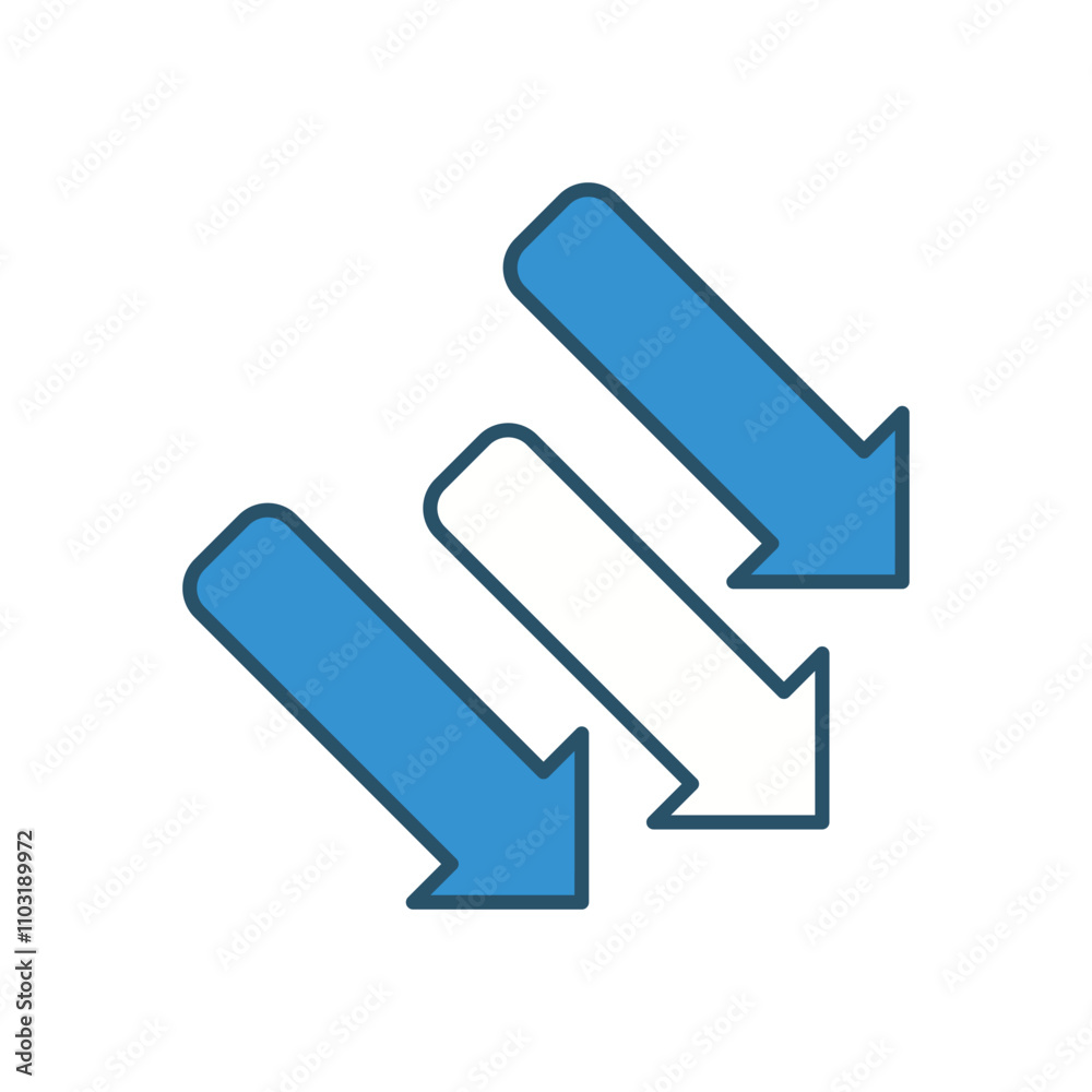 Down vector icon stock illustration Down vector icon stock illustration