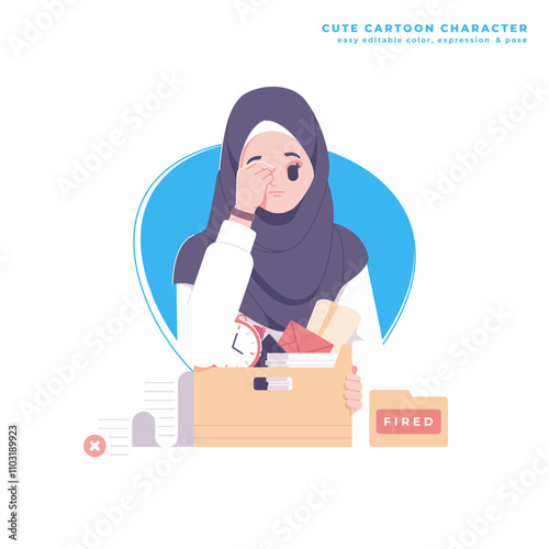 fired concept cartoon character illustration