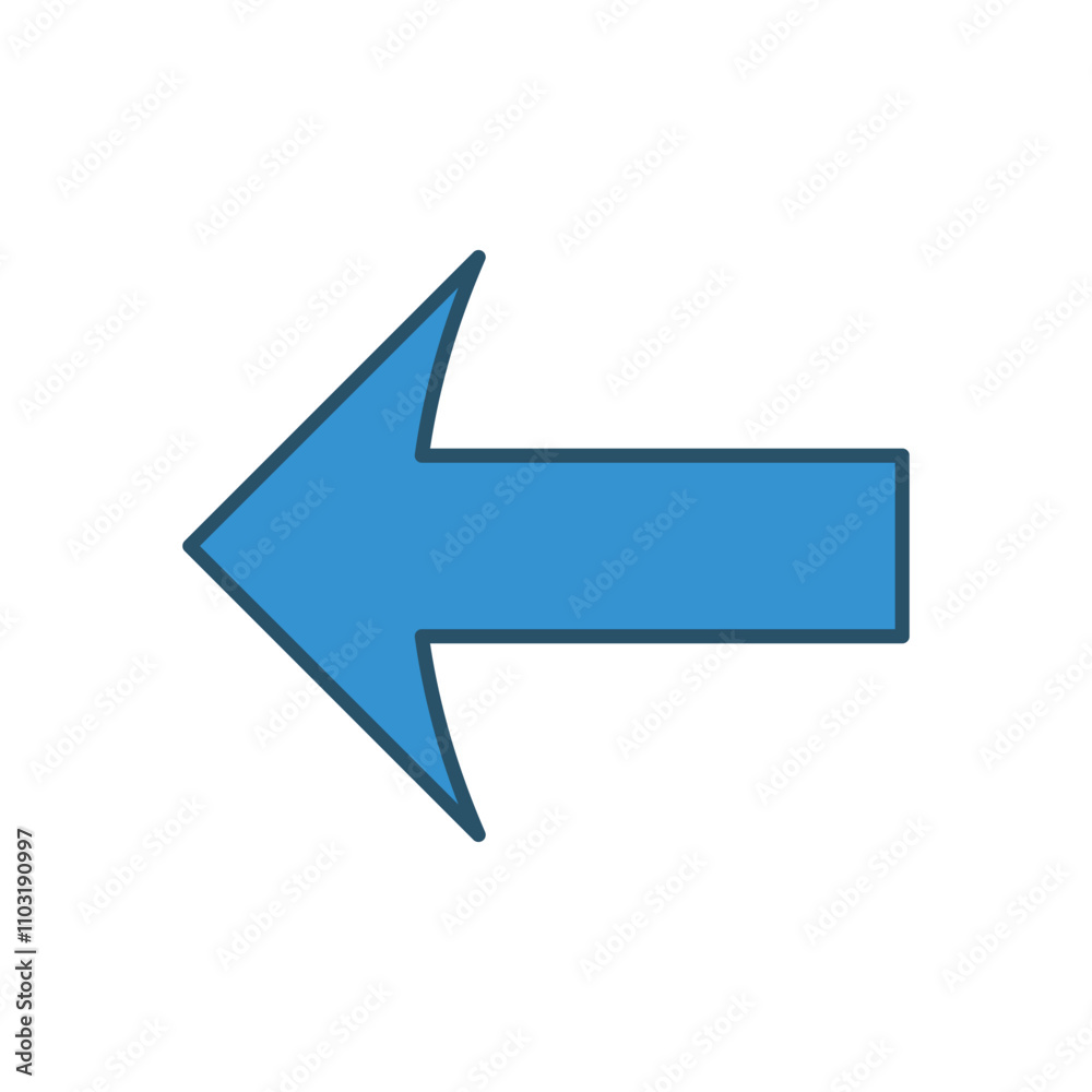 Arrow Left vector icon stock illustration Arrow Left vector icon stock illustration