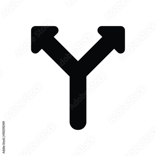 Two Ways vector icon stock illustration