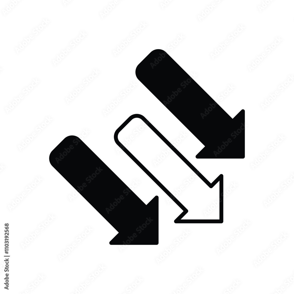 Down vector icon stock illustration Down vector icon stock illustration