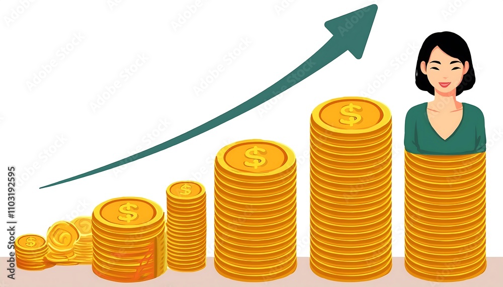 Successful businessman analyzing financial growth on 3D bar chart Successful businessman analyzing financial growth on 3D bar chart
