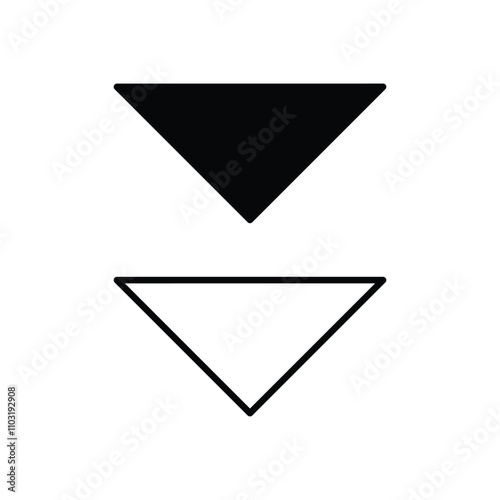 Down Ward vector icon stock illustration
