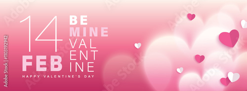 Happy Valentines Day typography with handwritten calligraphy text, isolated on pink background. Romantic Template design for celebrating valentine's Day on 14 February. Vector Illustration