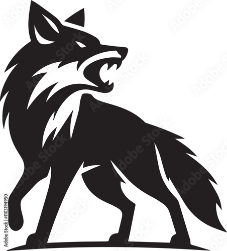 fury fox silhouette - vector image of fury fox- fiery fox 