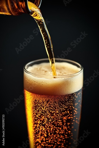 Wallpaper Mural A refreshing golden beer being poured into a glass, capturing the bubbly foam and vibrant color. Torontodigital.ca