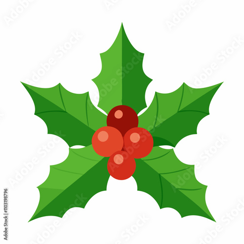 Elegant holly design on a white background.