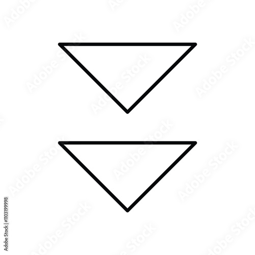 Down Ward vector icon stock illustration