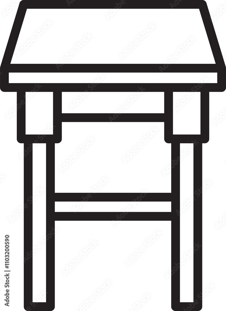 Wooden Stool Icon Wooden Stool Icon