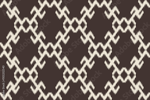 Ikat geometric folklore ornament. Tribal ethnic texture.Seamless striped pattern in Aztec style. Motifs Ikat embroidery abstract design for texture, fabric, clothing, wrapping, decoration