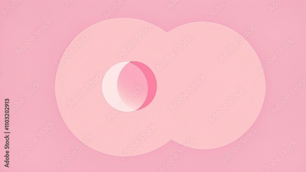 Abstract shade of pink circles on pastel pink background Abstract shade of pink circles on pastel pink background