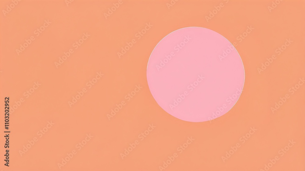Abstract shade of pink circles on pastel orange background Abstract shade of pink circles on pastel orange background