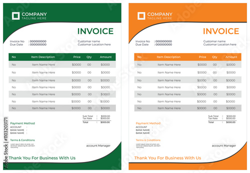 Invoice template vector design