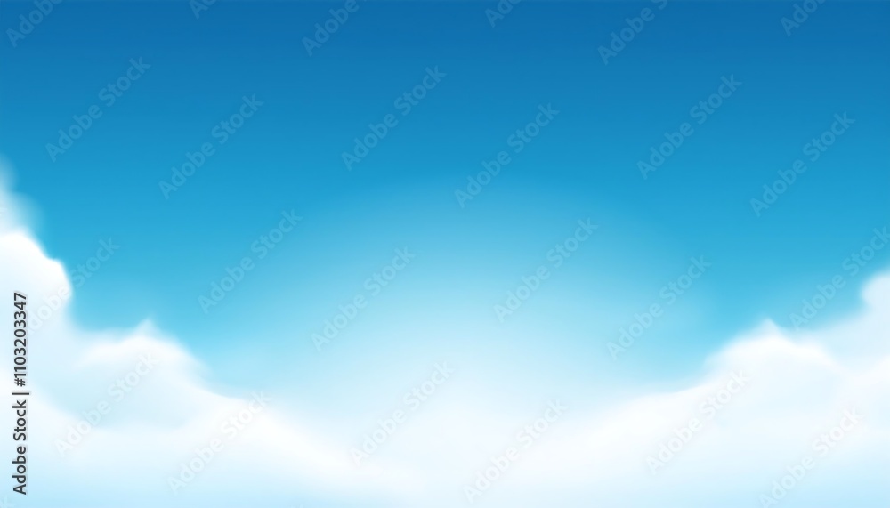 The beautiful sky with fluffy white clouds, bathed in sunlight, creates a stunning natural landscape The beautiful sky with fluffy white clouds, bathed in sunlight, creates a stunning natural landscape