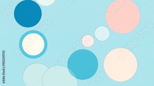 Abstract shade of blue circles on color palette background