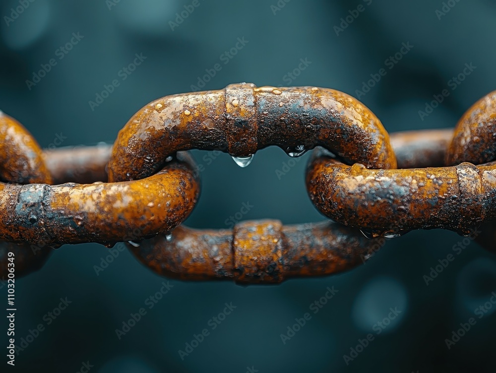 Close-up of rusty metal chain links against blurred background Close-up of rusty metal chain links against blurred background