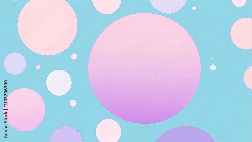 Abstract shade of purple circles on pastel blue background