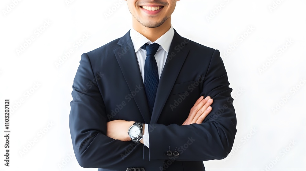 japanese business man on white background smiling japanese business man on white background smiling