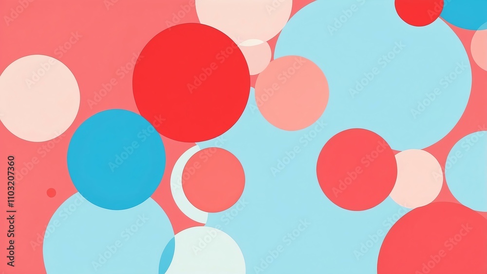 Abstract shade of blue circles on pastel red background Abstract shade of blue circles on pastel red background