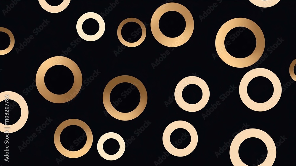 Abstract shade of gold circles on black background Abstract shade of gold circles on black background