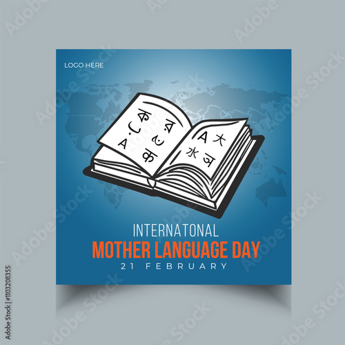 International Mother Language Day social media post template