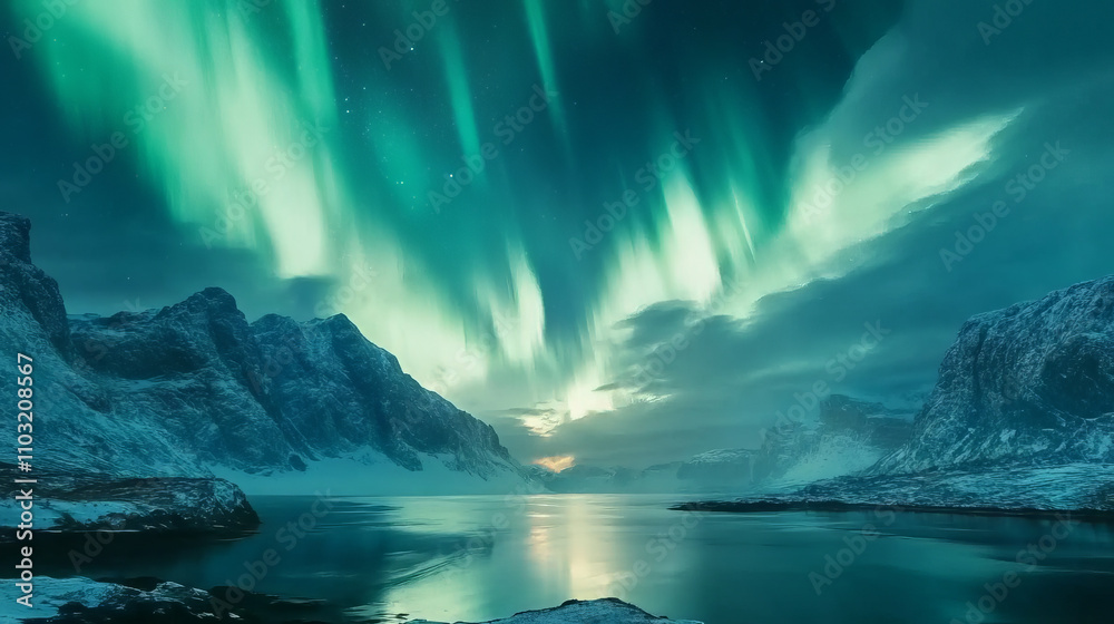 Fototapeta premium Nordic Lights Illustration