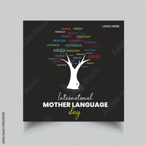 International Mother Language Day social media post template