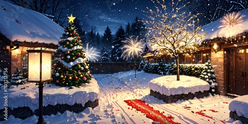 New Year Landscape, Digital Art 