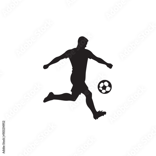Man With football silhouette vector Style with white background AI Generated 