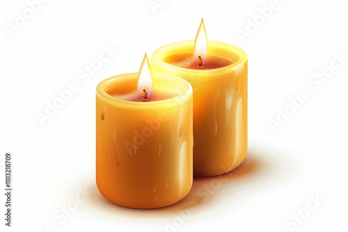 Candle icon, paraffin decoration, candlelight symbol, relax aroma candle decoration spa interior, cozy atmosphere