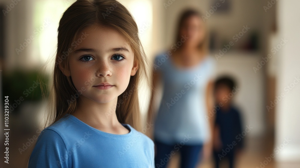 Fototapeta premium Portrait of a Young Girl in a House