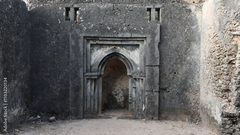 Mihrab Mosque in Takwa ruins, Lamu County, Manda island, Kenya