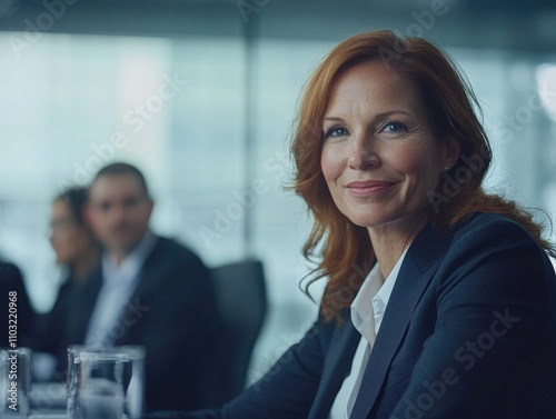 Businesswoman in Corporate Setting