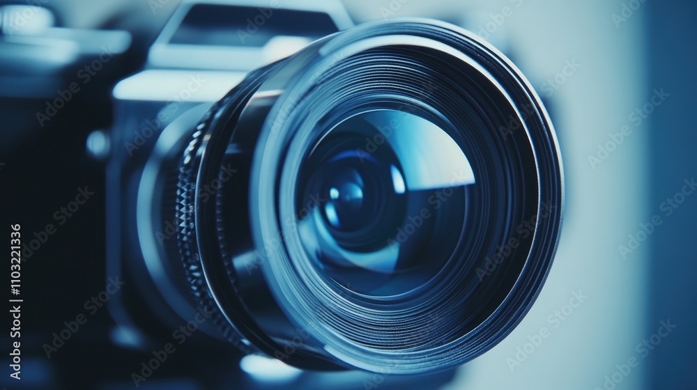 Close-Up View of Professional Camera Lens with Soft Focus Background Close-Up View of Professional Camera Lens with Soft Focus Background